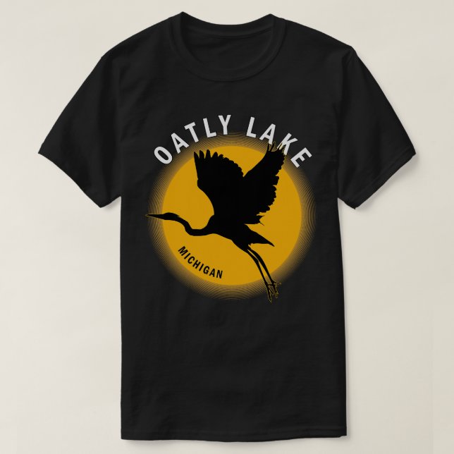 Oatly Sjö i Michigan Heron Sunrise T Shirt (Design framsida)