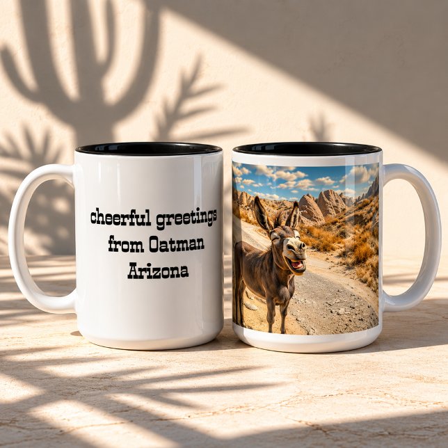 Oatman Arizona Anpassad Rutt 66 Åsna  Två-Tonad Mugg (Skapare uppladdad)