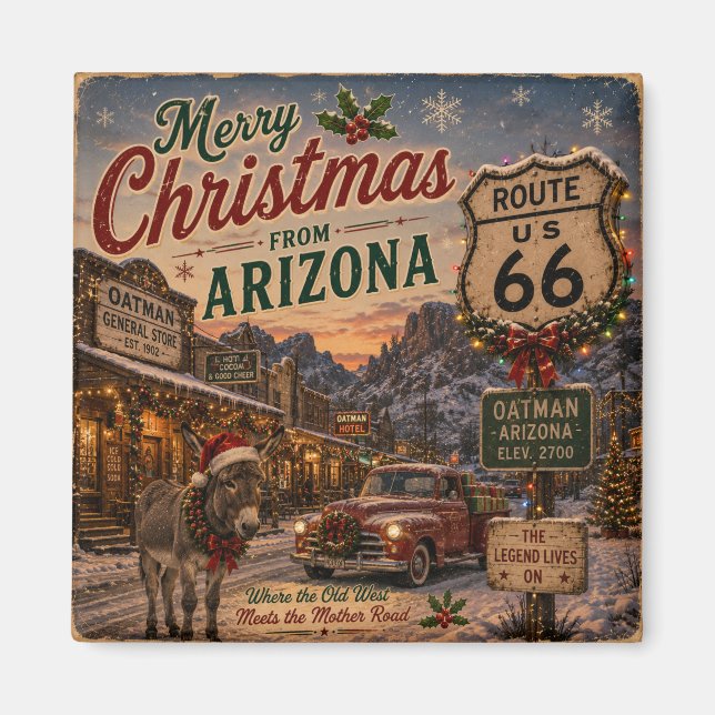 Oatman Arizona julskåp Souvenir Magnet (Framsidan)