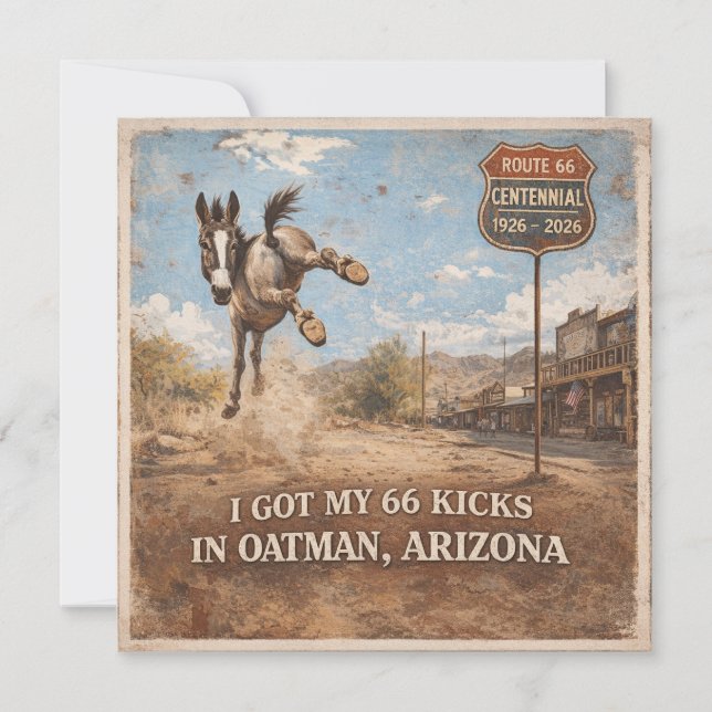 Oatman Arizona Ökenåsnestorlek Pappersvaror Inbjudningar (Framsida)