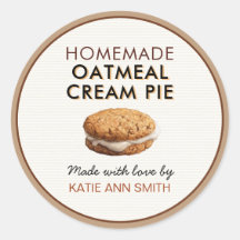 Oatmeal Cream Pie Label | Homemade Bakery Sticker
