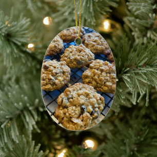 Oatmjöl Cookies Julgransprydnad Keramik