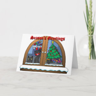 oatSNOWonWINDOWchristmasCARD Helgkort