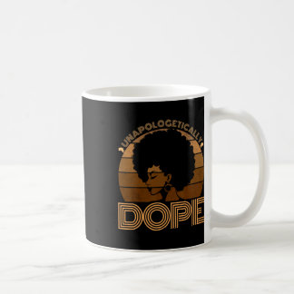 Oavbrutet Svart Afro Design Svart Hist Kaffemugg