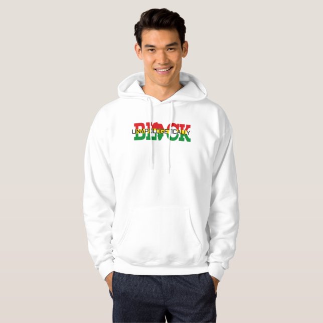 Oavbrutet svart hoodie (Hel framsida)