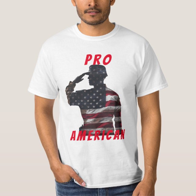 Oavhängighetsdag | 4 juli| Pro American Soldier T Shirt (Framsida)