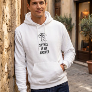 Oavklaglig Attityd Tystnad Är Mitt Svar Minimal Hoodie
