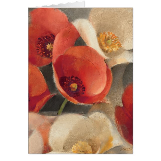 Oavkortad blom för vallmor hälsningskort (Framsidan)