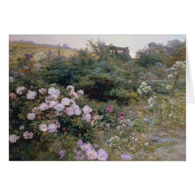 Oavkortad blom hälsningskort (Framsidan Horizontal)