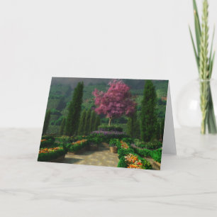 Oavkortat blomhälsningkort kort