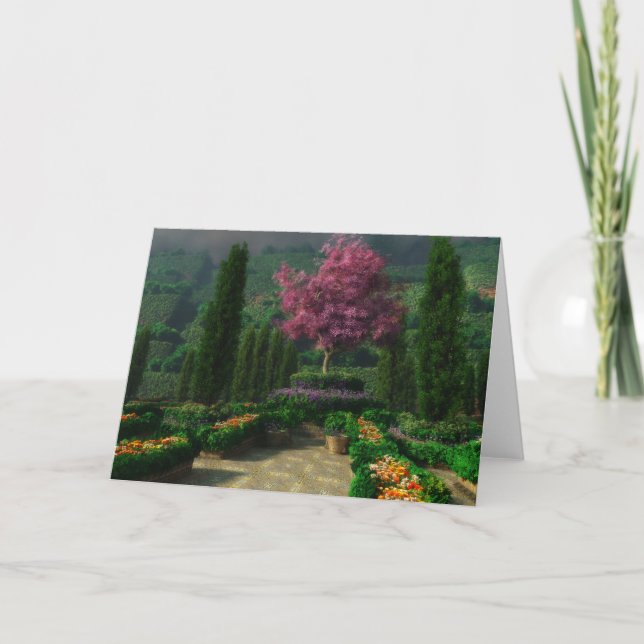 Oavkortat blomhälsningkort kort (Framsida)