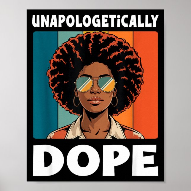 Oavskyldigt Afro Kvinna Retro Färger Poster (Framsidan)