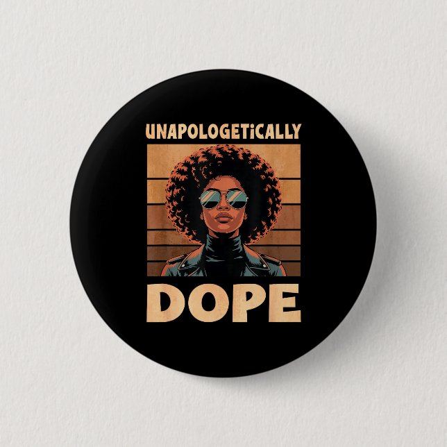 Oavskyldigt afro kvinna vintage 70-tal  knapp (Framsida)
