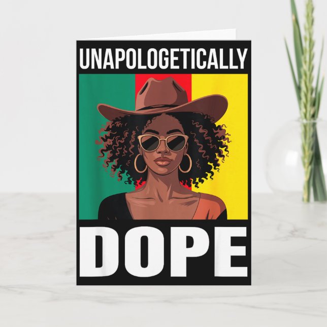 Oavskyldigt Afro Kvinnlig Empowerment Stolthet  Kort (Framsida)