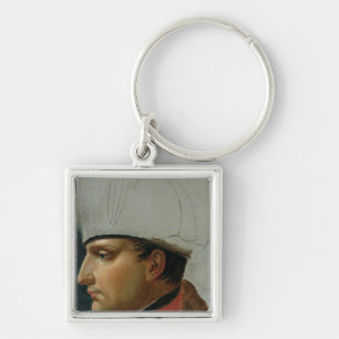 Oavslutat porträtt av Napoleon mig Fyrkantig Silverfärgad Nyckelring