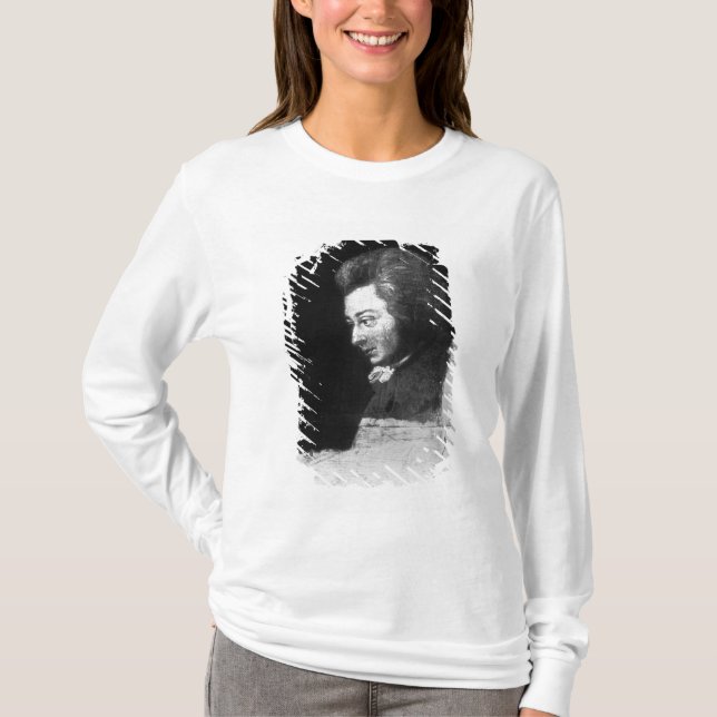Oavslutat porträtt av Wolfgang Amadeus Mozart Tee (Framsida)