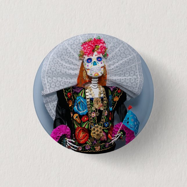 Oaxaca Calavera Catrina Tehuana Knapp (Framsida)