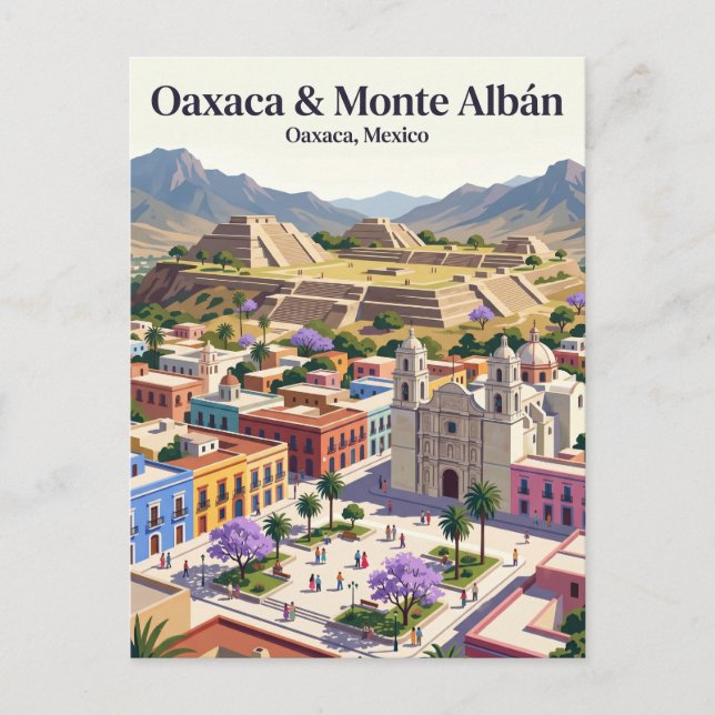 Oaxaca City och Monte Albán Mexiko Vykort (Framsida)