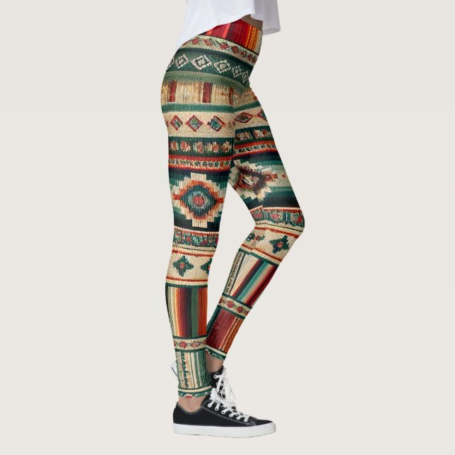 “OAXACA” HISPANO-AMERIKANSK TRYCKT AKTIVKLÄDER LEGGINGS (Höger)