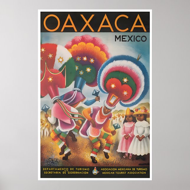 Oaxaca konst Mexiko Resa Poster Mexikansk Dans (Framsidan)
