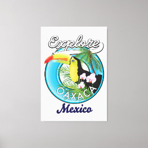 Oaxaca Mexico-logotypen Canvastryck