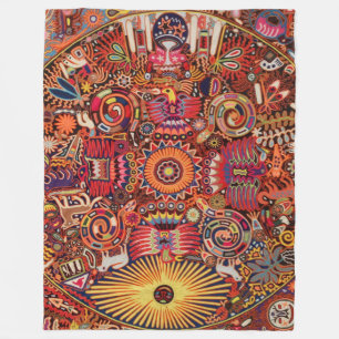 Oaxaca Mexico reser mexicansk Mayan stam- konst Fleecefilt