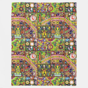 Oaxaca Mexico reser mexicansk Mayan stam- konst Fleecefilt