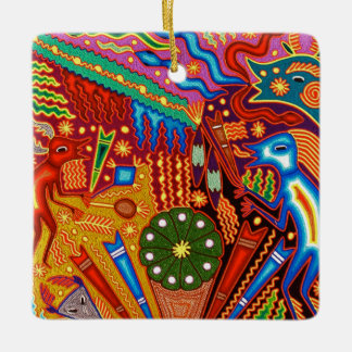 Oaxaca Mexico reser mexicansk Mayan stam- konst Julgransprydnad Keramik