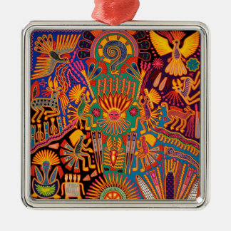 Oaxaca Mexico reser mexicansk Mayan stam- konst Julgransprydnad Metall