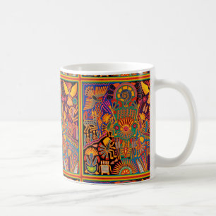 Oaxaca Mexico reser mexicansk Mayan stam- konst Kaffemugg