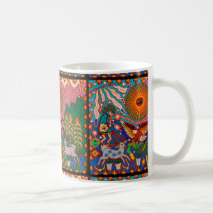 Oaxaca Mexico reser mexicansk Mayan stam- konst Kaffemugg