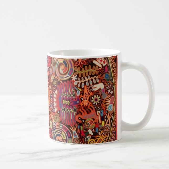 Oaxaca Mexico reser mexicansk Mayan stam- konst Kaffemugg (Höger)