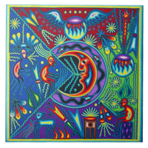Oaxaca Mexico reser mexicansk Mayan stam- konst Kakelplatta