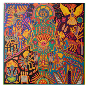 Oaxaca Mexico reser mexicansk Mayan stam- konst Kakelplatta