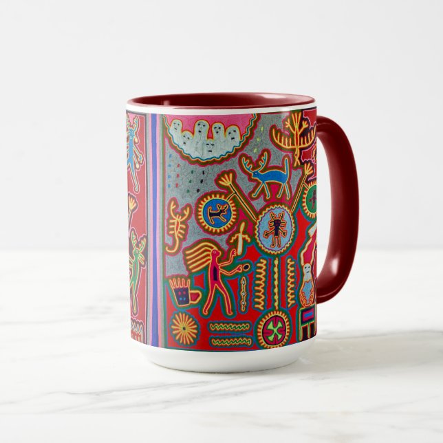Oaxaca Mexico reser mexicansk Mayan stam- konst Mugg (Framsida höger)