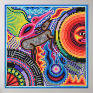 Oaxaca Mexico reser mexicansk Mayan stam- konst Poster