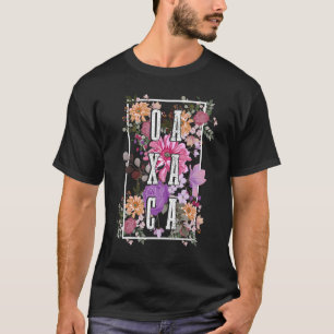 Oaxaca Mexico Vintage Flowers Blommigt Mexikansk T Shirt
