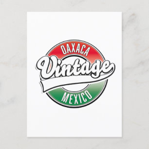Oaxaca mexico vintage logotyp. magnet vykort