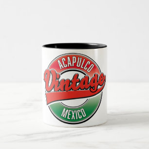 Oaxaca mexico vintage logotyp. Tvåtonkaffe mugg