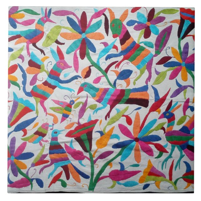 Oaxaca Mexikanska Mayan Hispanic Ethnic Boho Kakelplatta (Framsidan)