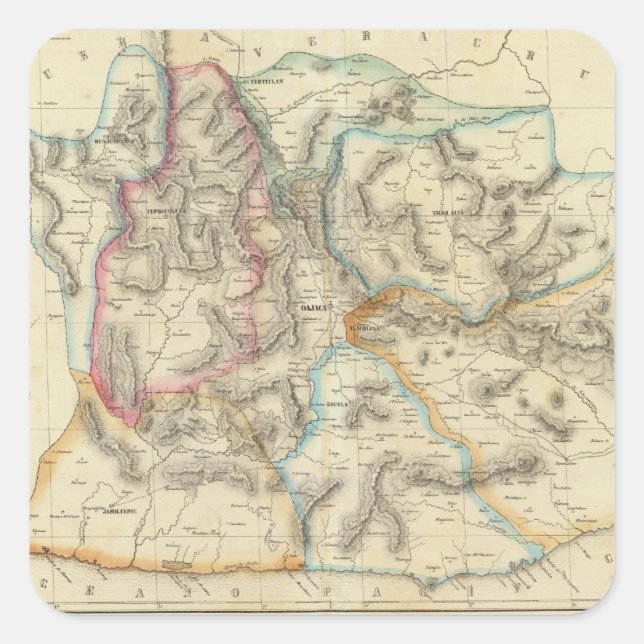 Oaxaca, Mexiko Fyrkantigt Klistermärke (Framsida)