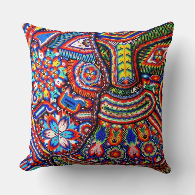 Oaxaca Mexiko Mexikansk Mayafolk Tribal konst Boho Kudde (Framsida)