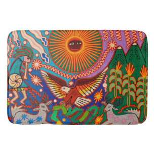 Oaxaca Mexiko Mexikanska Mayan Tribal Art Boho Tra Badrumsmatta