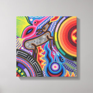 Oaxaca Mexiko Mexikanska Mayan Tribal Art Boho Tra Canvastryck