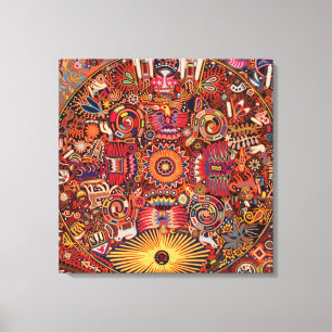 Oaxaca Mexiko Mexikanska Mayan Tribal Art Boho Tra Canvastryck