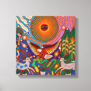 Oaxaca Mexiko Mexikanska Mayan Tribal Art Boho Tra Canvastryck