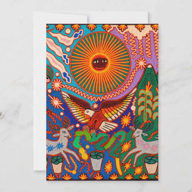 Oaxaca Mexiko Mexikanska Mayan Tribal Art Boho Tra Inbjudningar (Framsida)