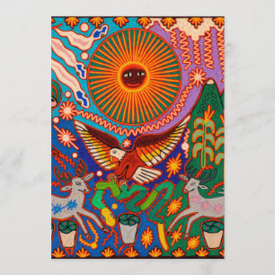 Oaxaca Mexiko Mexikanska Mayan Tribal Art Boho Tra Inbjudningar