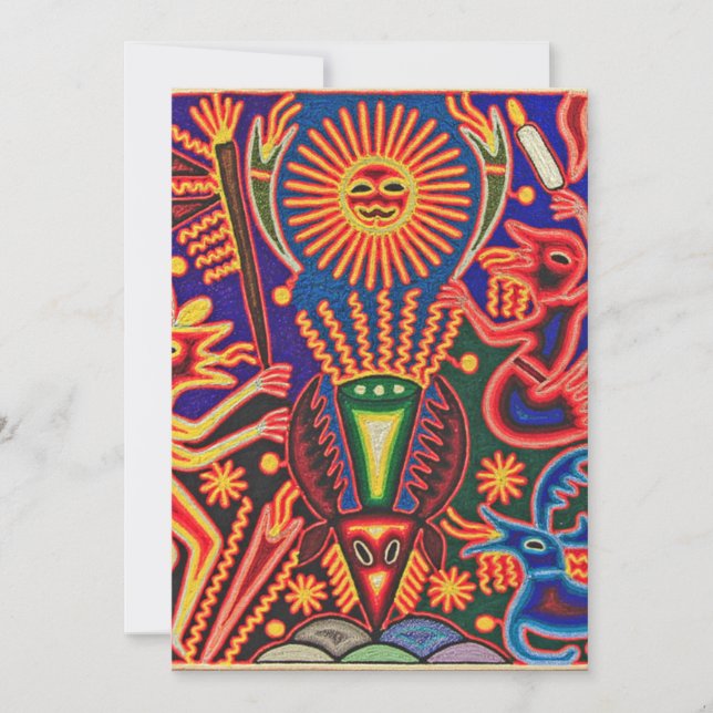 Oaxaca Mexiko Mexikanska Mayan Tribal Art Boho Tra Inbjudningar (Framsida)