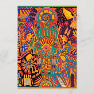 Oaxaca Mexiko Mexikanska Mayan Tribal Art Boho Tra Inbjudningar